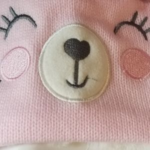 2 pc Addie & Tate Pink Bunny Beanie/Hat & Mittens NWT Toddlers